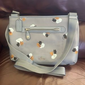 Blue Floral Coach Messenger Crossbody